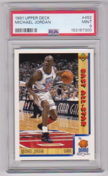 Graded PSA Mint 9 - Michael Jordan 1991-92 Upper Deck #452 Card