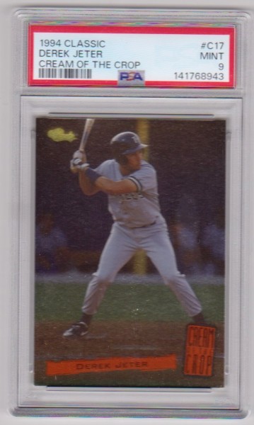 Graded PSA Mint 9 - Derek Jeter 1994 Classic Cream Of The Crop #C17 Insert Card