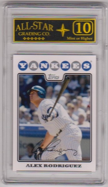 Graded 10 - Alex Rodriguez 2008 Topps New York Yankees Team Set #NYY1 Card
