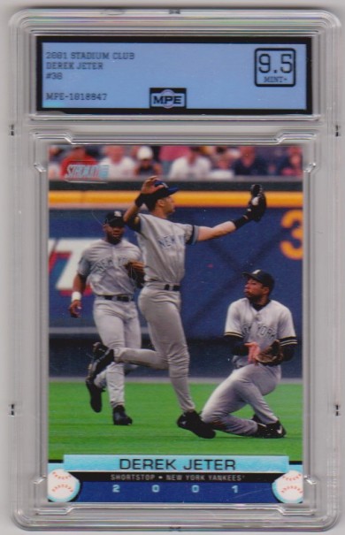 Graded MPE Mint+ 9.5 - Derek Jeter 2001 Stadium Club #30 Card