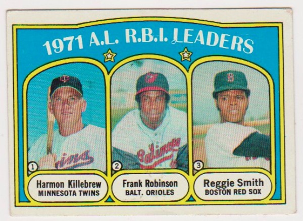 1972 Topps Harmon Killebrew/Frank Robinson/Reggie Smith #88 Card