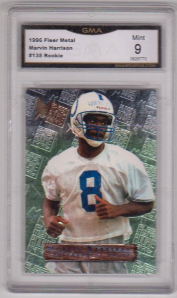Rookie Graded Mint 9 - Marvin Harrison 1996 Fleer Metal #135 Card