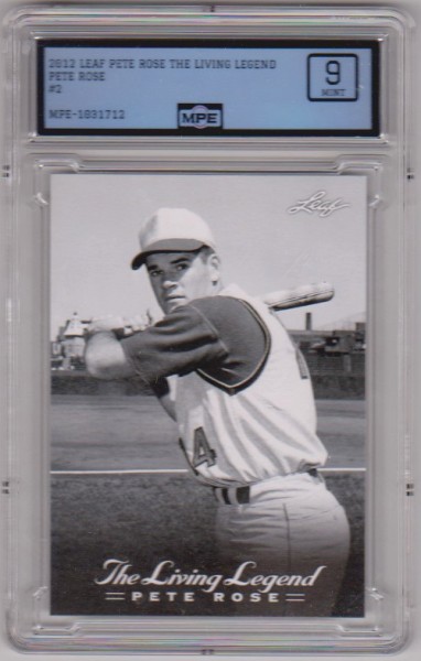 Graded MPE Mint 9 - Pete Rose 2012 Leaf The Living Legend #2 Card