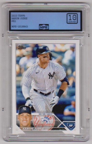 Graded MPE Gem Mint 10 - Aaron Judge 2023 Topps #62 Card