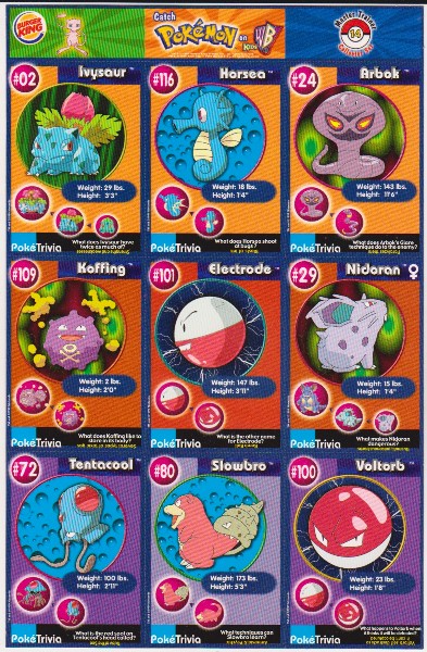  1999 Pokemon Master Trainer Collector Set Uncut 9 Card Uncut #14 Sheet