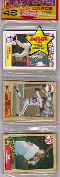 1987 Topps Baseball 49 Card Rack Pack w/ Lance Parrish On Front