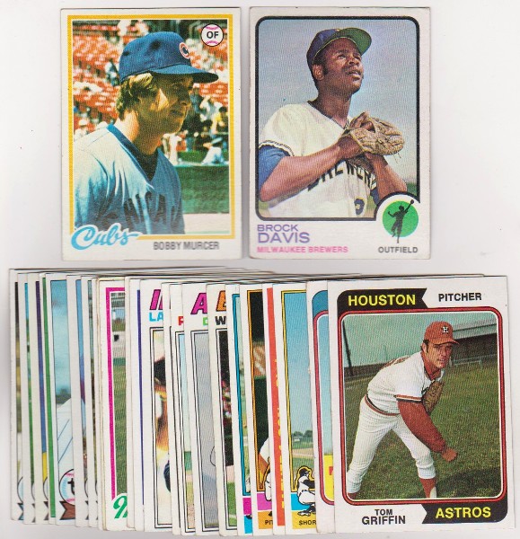 25 Different 1970's Topps Baseball Cards (1973-1979) w/ Bobby Murcer + More