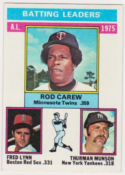 1976 Topps Rod Carew/Fred Lynn/Thurman Munson #192 Card