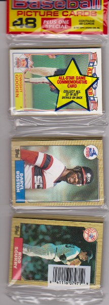 1987 Topps Baseball 49 Card Rack Pack w/ Dwight Gooden On Front
