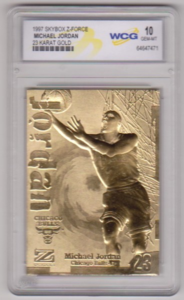 Graded Gem Mint 10 - Michael Jordan 1997 Skybox Z-Force 23 Kt Gold Card