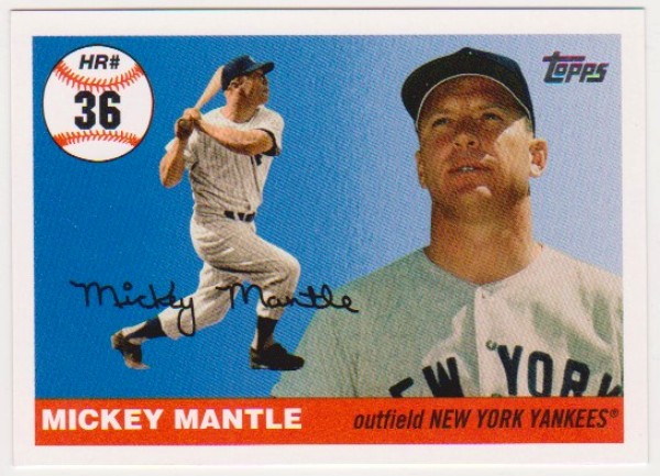 Mickey Mantle '55 Topps Style HR #36 2006 Topps #MHR36 Insert Card