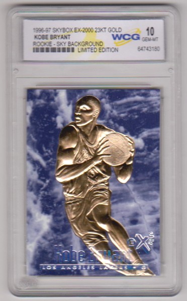 Rookie Graded Gem Mint 10 - Kobe Bryant 1996-97 Skybox EX-2000 Sky Background 23 Kt Gold Card