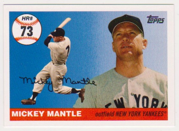 Mickey Mantle '55 Topps Style HR #73 2006 Topps #MHR73 Insert Card