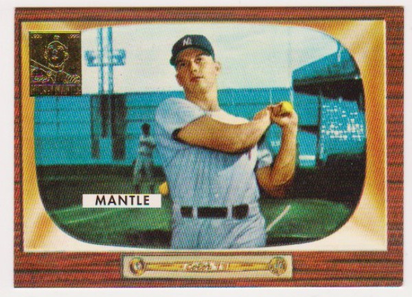 Mickey Mantle 1955 Bowman #202 Commemorative Card - 1996 Topps #5 of 19 Insert Card