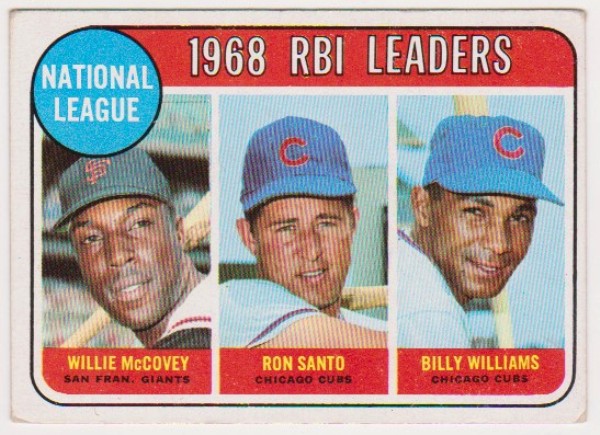 1969 Topps Willie McCovey/Ron Santo/Billy Williams #4 Card
