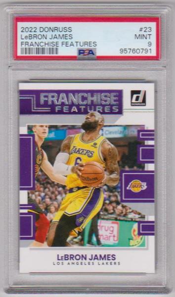 Graded PSA Mint 9 - Lebron James 2022-23 Donruss Franchise Features #23 Card