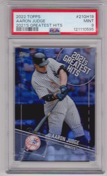 Graded PSA Mint 9 - Aaron Judge 2022 Topps 2021's Greatest Hits #21GH-19 Insert Card