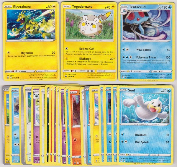 25 Different Pokemon Trading Cards w/ Electabuzz + More