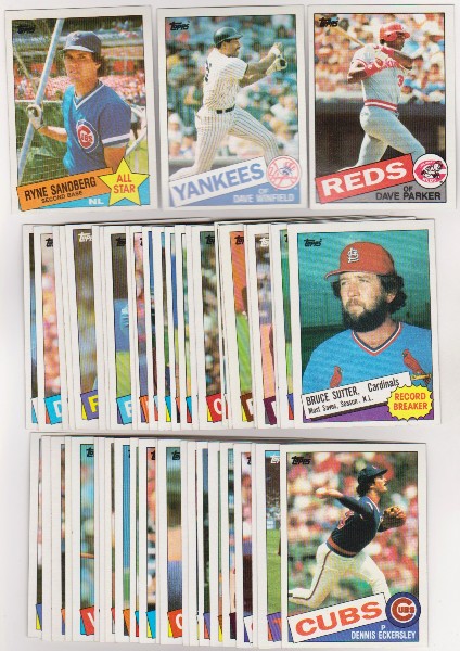 50 Different 1985 Topps Baseball Cards - Ryne Sandberg + More