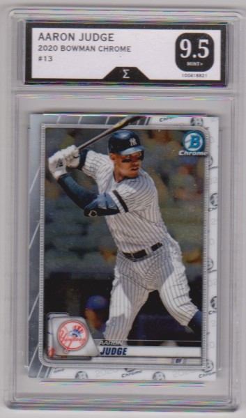 Graded Sigma Mint+ 9.5 - Aaron Judge 2020 Bowman Chrome #13 Card