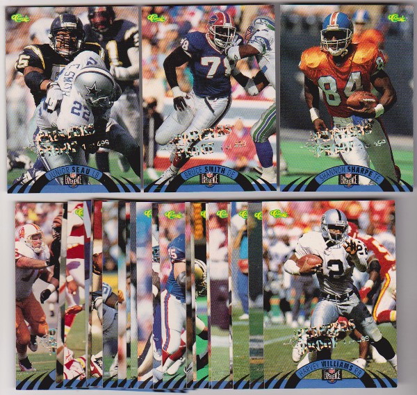 Only 499 Exist - 25 Different 1996 Classic NFL Experience Printers Proof Insert Cards w/ Bruce Smith + More