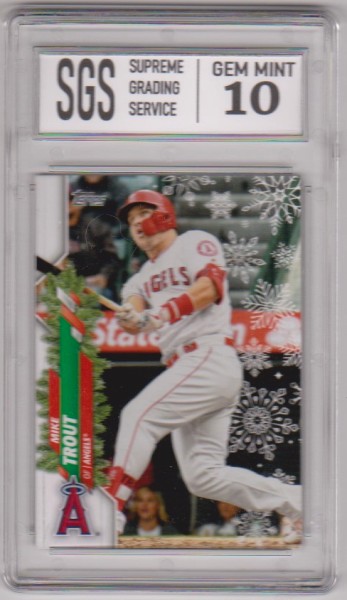 Graded Gem Mint 10 - Mike Trout 2020 Topps Holiday #HW123 Card