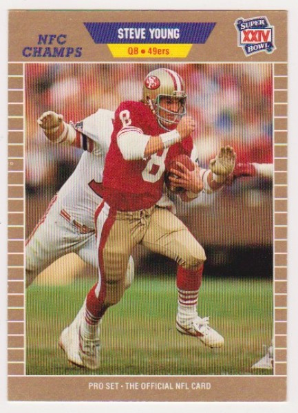 ERROR - Steve Young 1989 Pro Set WRONG BACK Super Bowl XXIV Card