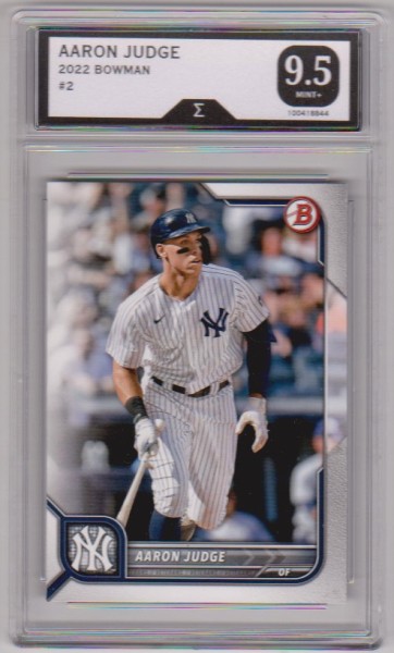Graded Sigma Mint+ 9.5 - Aaron Judge 2022 Bowman #2 Card