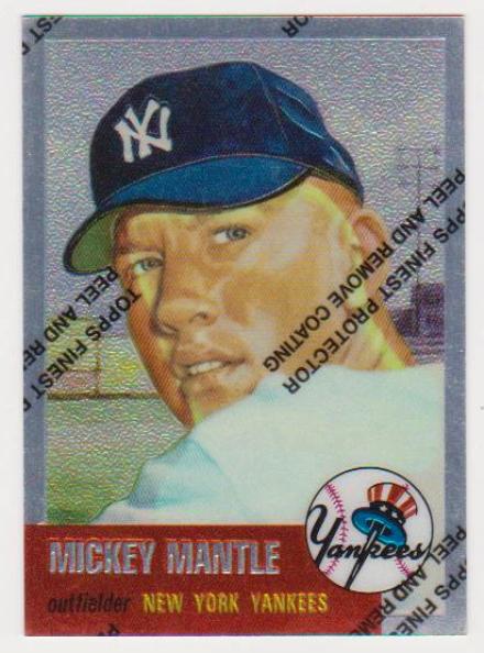 Mickey Mantle 1953 Topps Finest #82 Commemorative Card - 1996 Topps #3 of 19 Insert Card