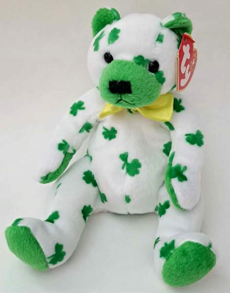 2001 Ty Beanie Baby Clover The Irish Bear - With Original Tags