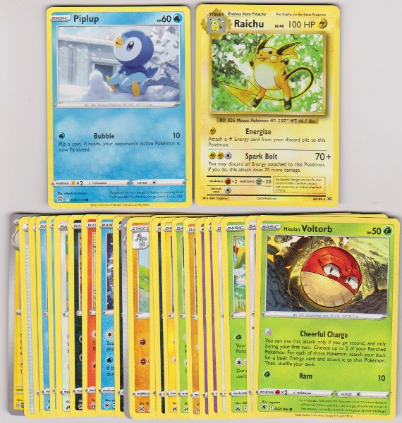 25 Different Pokemon Trading Cards w/ Piplup + More