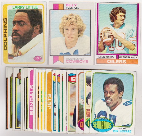 24 Different 1970's Topps Football Cards (1973-1979) w/ Larry Little + More