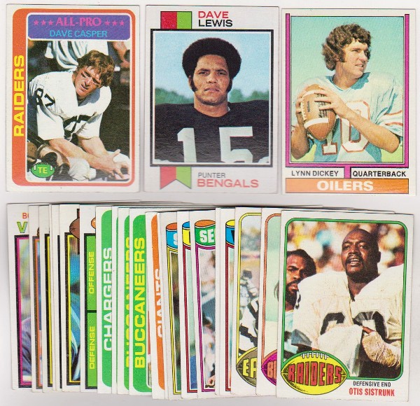 24 Different 1970's Topps Football Cards (1973-1979) w/ Dave Casper + More