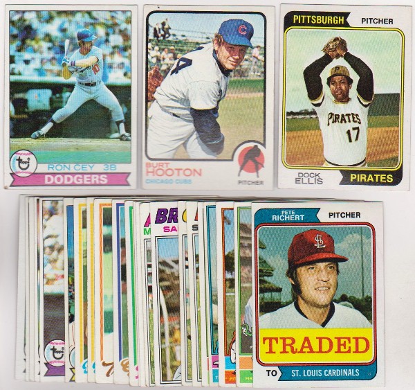 25 Different 1970's Topps Baseball Cards (1973-1979) w/ Ron Cey + More