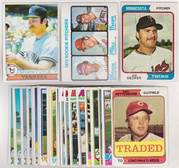 25 Different 1970's Topps Baseball Cards (1973-1979) w/ Sparky Lyle + More