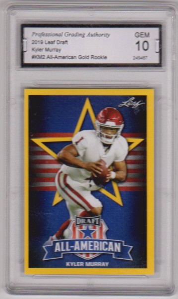 Rookie Graded Gem Mint 10 - Kyler Murray 2019 Leaf Draft All-American Gold #SP-KM2 Card