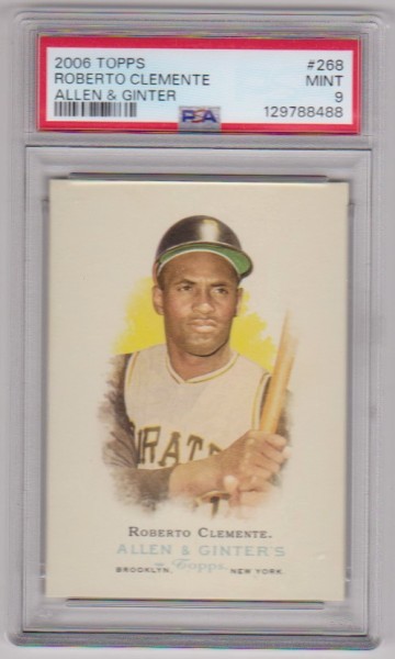 Graded PSA Mint 9 - Roberto Clemente 2006 Topps Allen & Ginter #268 Card