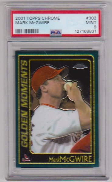Graded PSA Mint 9 - Mark McGwire 2001 Topps Chrome #302 Card