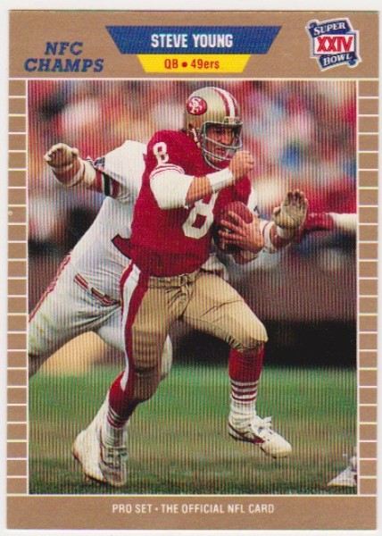ERROR - Steve Young 1989 Pro Set WRONG BACK Super Bowl XXIV Card