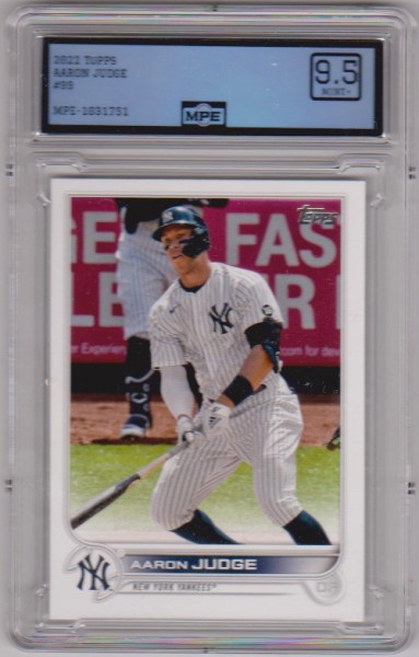 Graded MPE Mint+ 9.5 - Aaron Judge 2022 Topps #99 Card