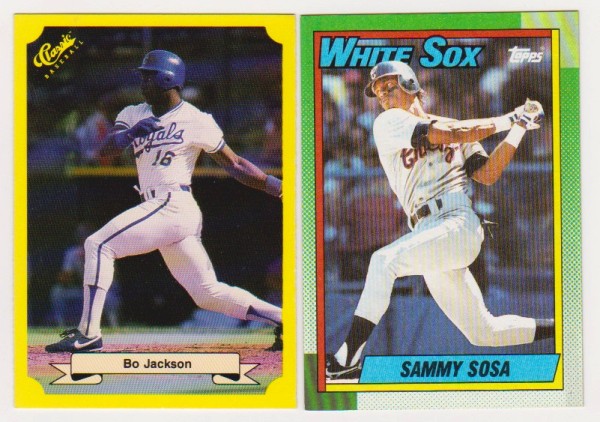 Rookies - Bo Jackson 1987 Classic + Sammy Sosa 1990 Topps Rookie Pair