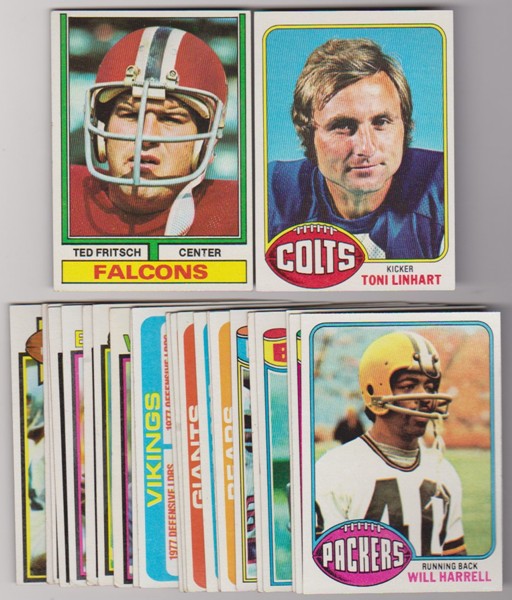 24 Different 1970's Topps Football Cards (1974-1979) w/ Ted Fritsch + More