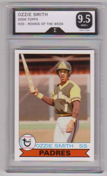 Graded Sigma Mint+ 9.5 - Ozzie Smith 2006 Topps Rookie Of The Week #20 Card