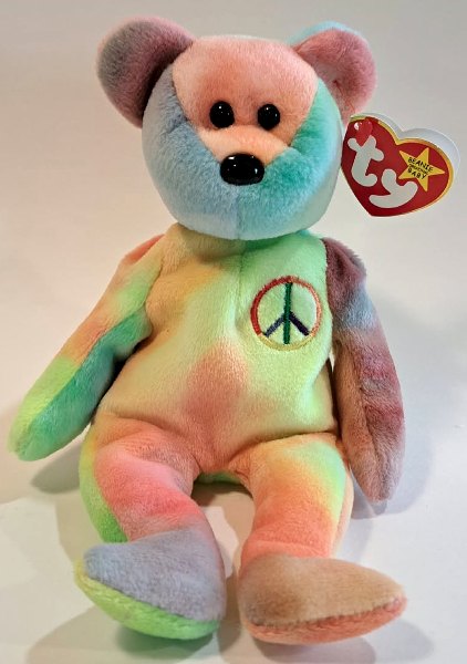 1996 Ty Beanie Baby PEACE THE BEAR - With Original Tags