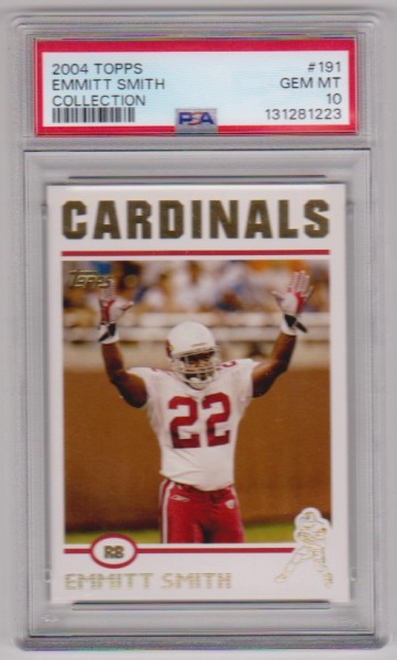 Graded PSA Gem Mint 10 - Emmitt Smith 2004 Topps Collection #191 Card