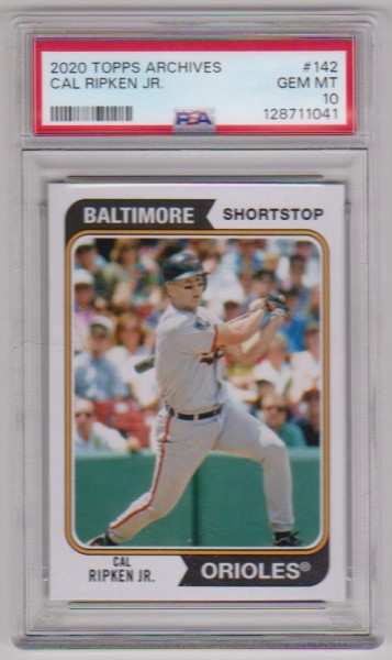 Graded PSA Gem Mint 10 - Cal Ripken Jr. 2020 Topps Archives #142 Card
