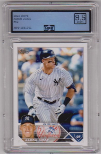 Graded MPE Mint+ 9.5 - Aaron Judge 2023 Topps #62 Card