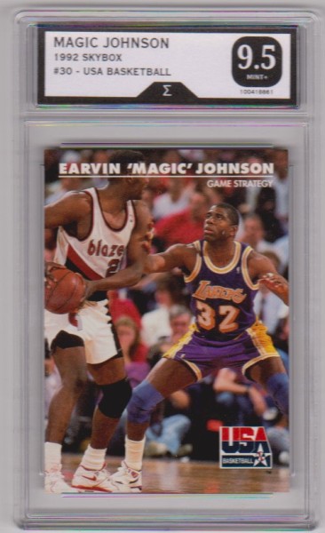 Graded Sigma Mint+ 9.5 - Magic Johnson 1992 Skybox USA #30 Card