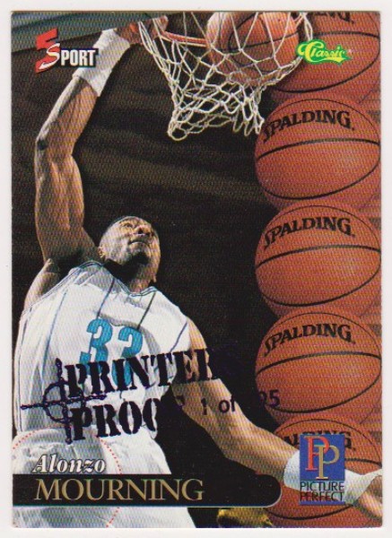 1 Of Only 795 Produced - Alonzo Mourning 1995 Classic 5-Sport Printers Proof #200 Card 