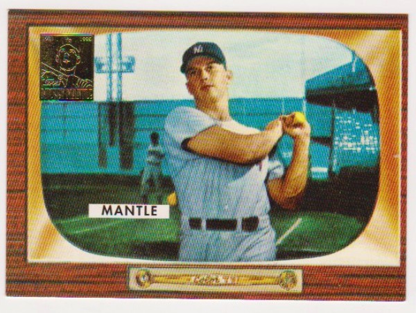Mickey Mantle 1955 Bowman #202 Commemorative Card - 1996 Topps #5 of 19 Insert Card